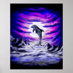 Mondlicht-Delfin Poster
