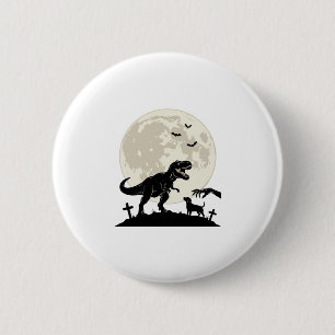 Mondlicht-Dinosaurier-Hund-Friedhof-Silhouette-Shi Button