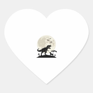 Mondlicht-Dinosaurier-Hund-Friedhof-Silhouette-Shi Herz-Aufkleber