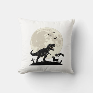 Mondlicht-Dinosaurier-Hund-Friedhof-Silhouette-Shi Kissen