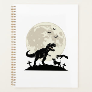 Mondlicht-Dinosaurier-Hund-Friedhof-Silhouette-Shi Planer