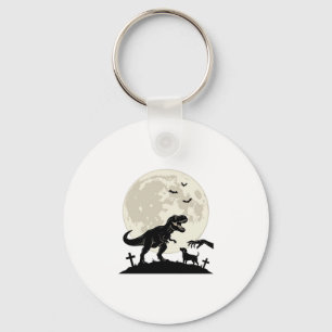 Mondlicht-Dinosaurier-Hund-Friedhof-Silhouette-Shi Schlüsselanhänger