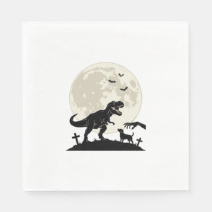 Mondlicht-Dinosaurier-Hund-Friedhof-Silhouette-Shi Serviette
