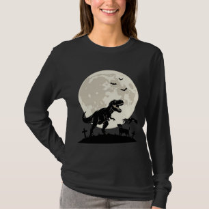 Mondlicht-Dinosaurier-Hund-Friedhof-Silhouette-Shi T-Shirt