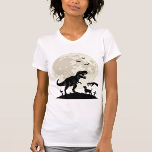 Mondlicht-Dinosaurier-Hund-Friedhof-Silhouette-Shi T-Shirt