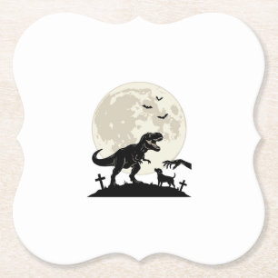 Mondlicht-Dinosaurier-Hund-Friedhof-Silhouette-Shi Untersetzer