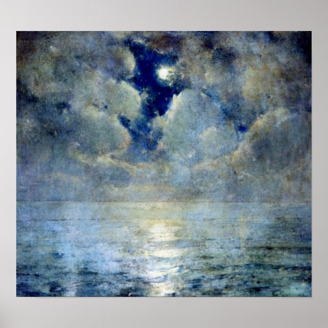 Mondlicht durch die Wolken Poster (Vorne)