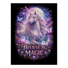 Mondlicht Einhorn-Träume Poster