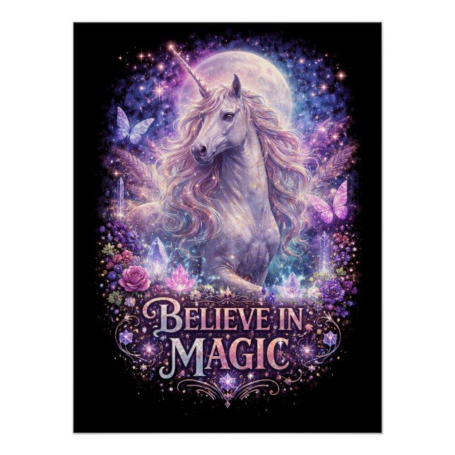 Mondlicht Einhorn-Träume Poster (Vorderseite)