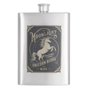 Mondlicht-Einhornblut-Halloween-Party-Vintage Flachmann