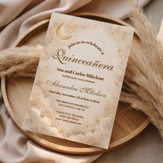 Mondlicht-Eleganz Quinceañera Einladung