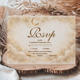 Mondlicht-Eleganz Quinceañera RSVP Karte