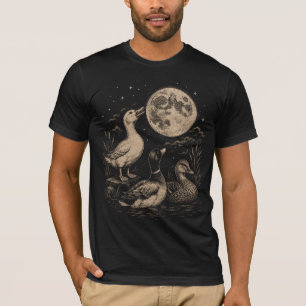 Mondlicht-Enten-Trio – Vintage-graviertes T-Shirt- T-Shirt