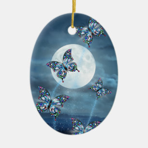 Mondlicht Flattern Keramik Ornament