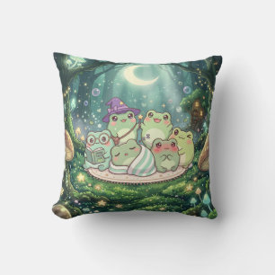 Mondlicht-Frosch-Wald-Kissen Kissen