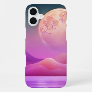 Mondlicht-Galaxie-Monogramm-Etasche - Mate iPhone 16 Plus Hülle