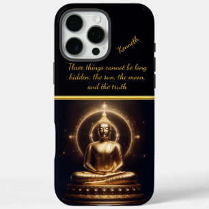 Mondlicht Goldener Buddha. Kunst der AI iPhone 16 Pro Max Hülle