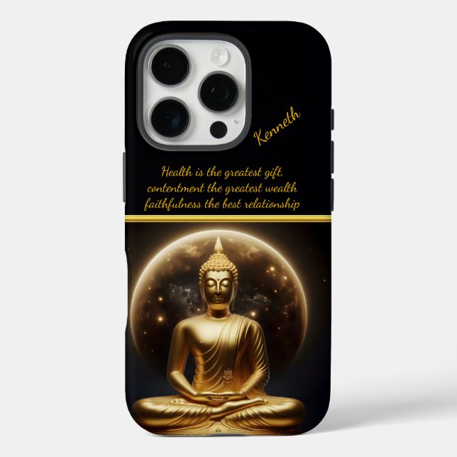 Mondlicht Goldener Buddha. Kunst der AI Case-Mate iPhone Hülle (Rückseite)