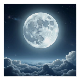 Mondlicht-Himmel-Wandkunst – Serene Mondnacht Poster