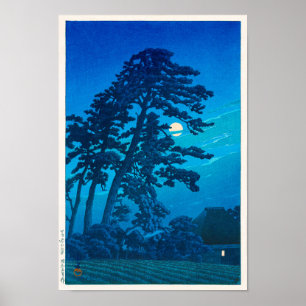 Mondlicht in Magome, Hasui Kawase, Woodcut Poster
