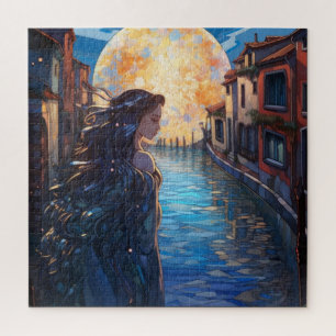 Mondlicht-Kanal-Traum – Künstlerisches Puzzle