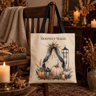 Mondlicht-Magie-Boho-Totenkopf und Kürbis - Herbst