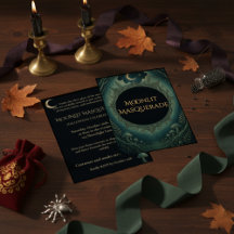 Mondlicht-Maskerade Elegante Halloween-Einladung