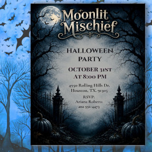Mondlicht-Mischief-Gothic-Halloween-Party Einladung