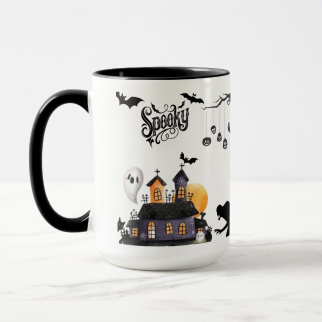 Mondlicht-Mischief schwarz & weiß Tasse (Links)