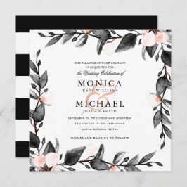 Mondlicht | Moderne botanische Hochzeit Einladung