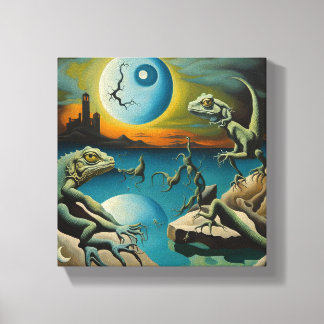 Mondlicht-Nächte mit Lizard-Firmen Leinwanddruck