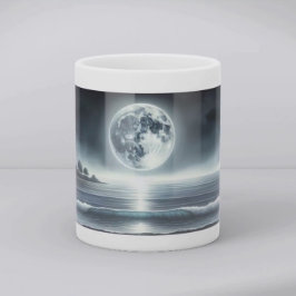 Mondlicht-Ozeanwellen Himmelsnacht Kaffeetasse