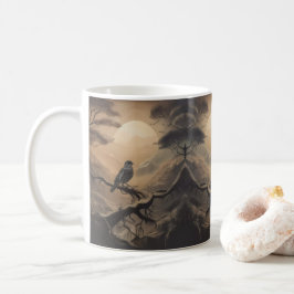 Mondlicht-Perle: Ein weicher Vogel in Twilight Kaffeetasse
