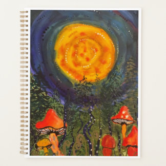 Mondlicht-Pilze Notizbuch Planer
