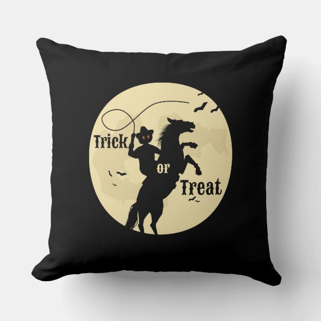 Mondlicht-Reiter-Trick oder schwarz behandeln Kissen (Vorderseite)