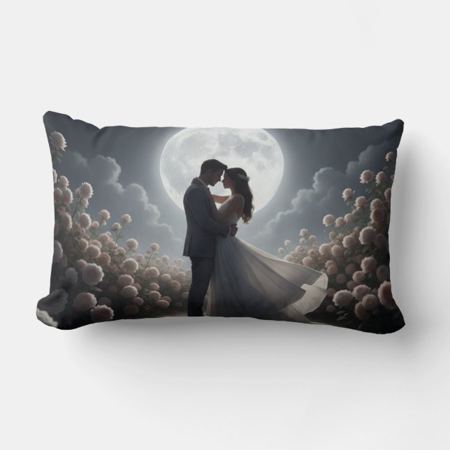 Mondlicht Romantik Paar Kissen (Vorderseite)