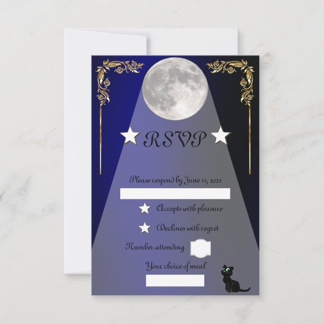 Mondlicht RSVP Karte (Vorderseite)