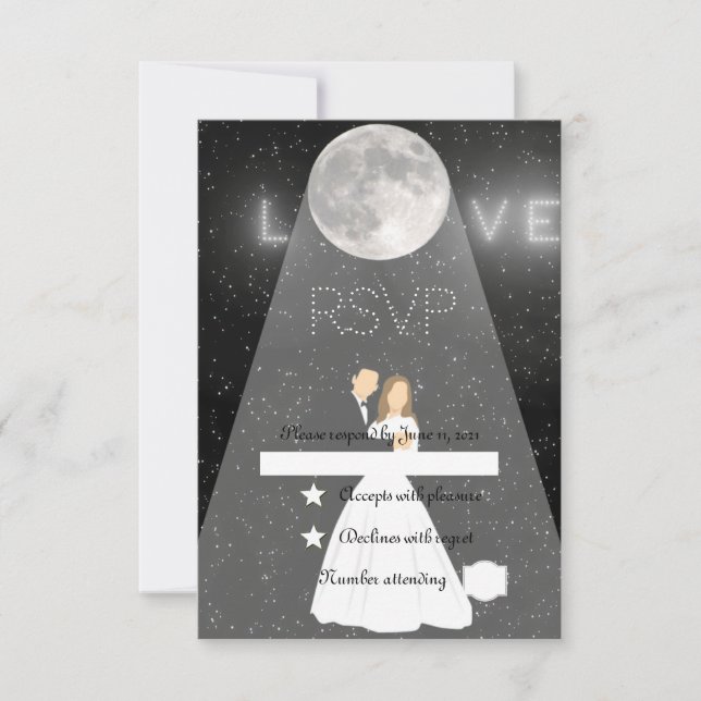 Mondlicht RSVP Karte (Vorderseite)
