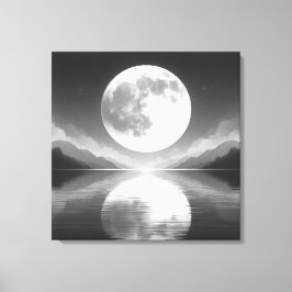 Mondlicht-Ruhe: Majestic Night Waters Leinwanddruck
