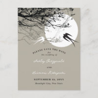 Mondlicht Schwalbe Ash Save the Date Postkarte