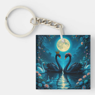 🦢 Mondlicht-Schwan-Eleganz Nacht-Charm 🦢 Schlüsselanhänger