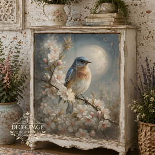 Mondlicht-Singvogel Blue Bird-Dekupierschnitt Seidenpapier
