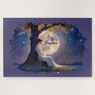 Mondlicht-Träumer - Friedlicher Nachthimmel Puzzle
