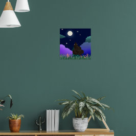Mondlicht-Träumer-Mädchen-Plakat Poster