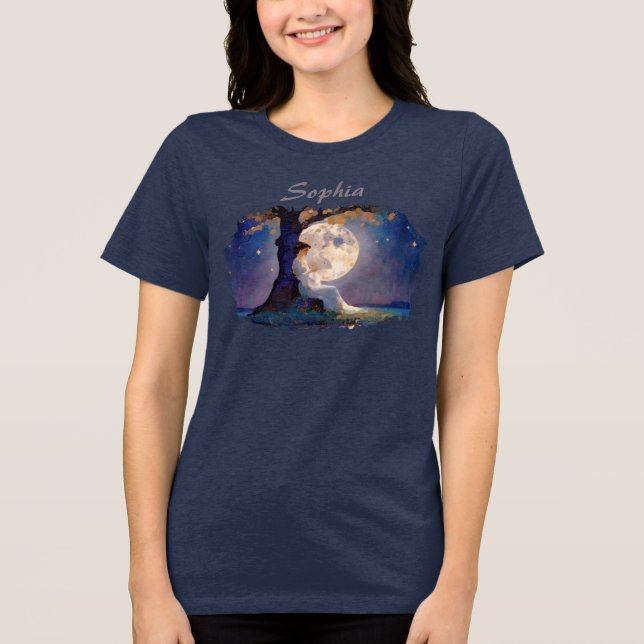 Mondlicht-Träumer - Ruhiger Nachthimmel Tri-Blend Shirt (Vorderseite)