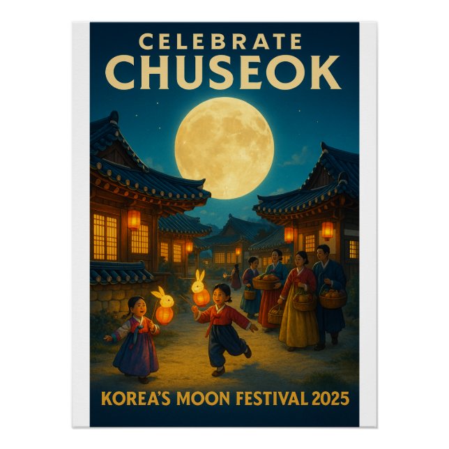 Mondlicht über Hanok Village Poster (Vorderseite)