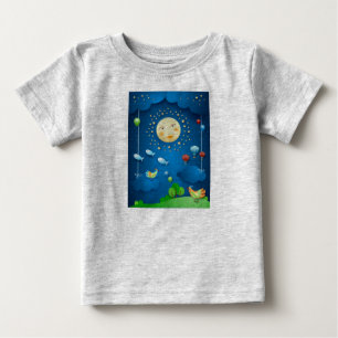 Mondlicht und fliegende Fische Baby T-shirt