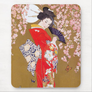 Mondlicht und Kirschblüten Mousepad