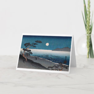 Mondlicht und Lonely Shore, Hiroshige, Ukiyo-e Karte