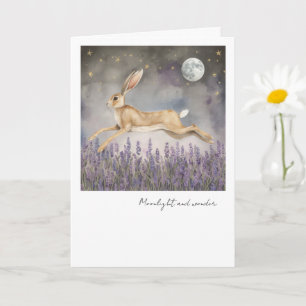Mondlicht- und Wunder Kaninchen-Grußkarte Karte